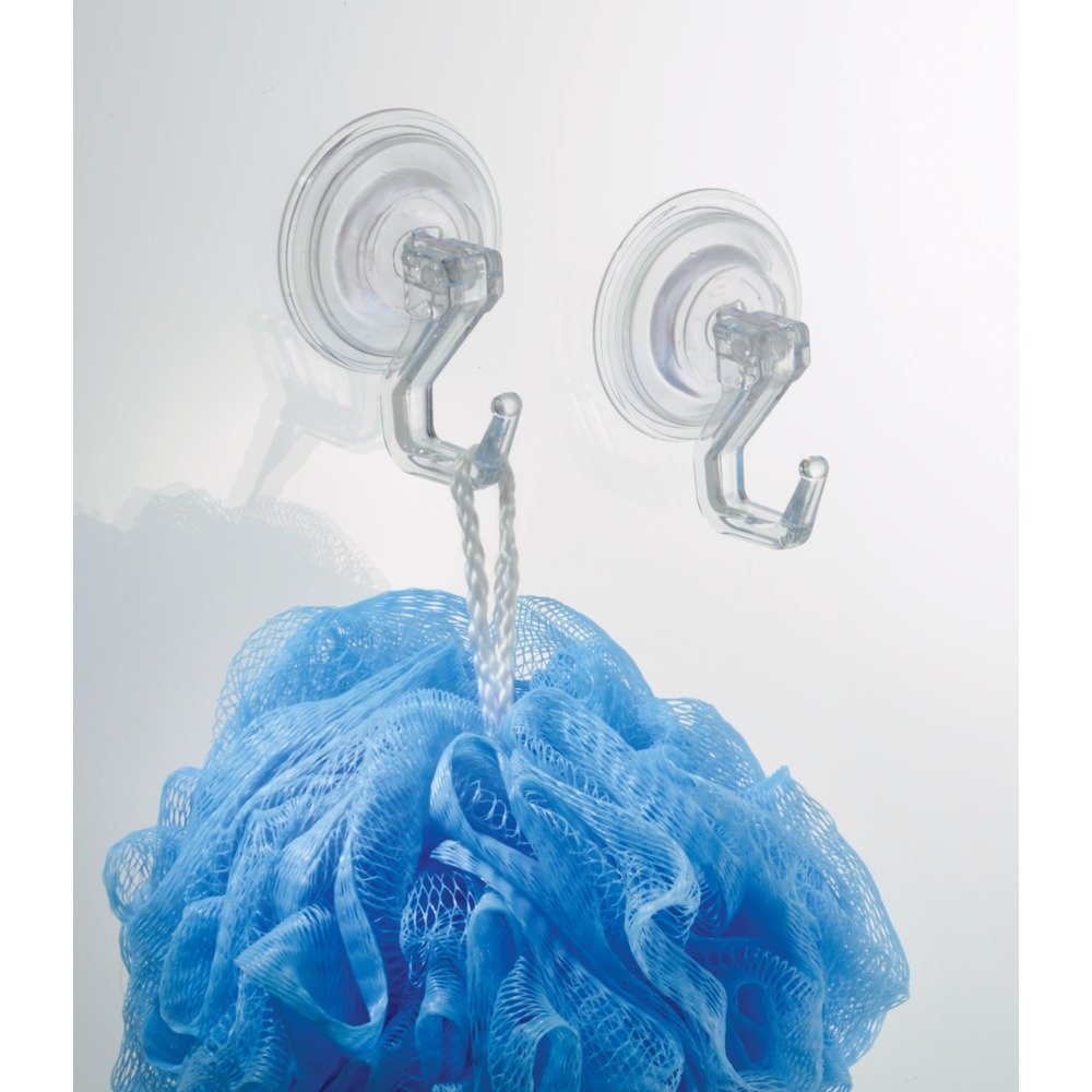 InterDesign Power Lock Suction Hook, Clear, 2-Pack