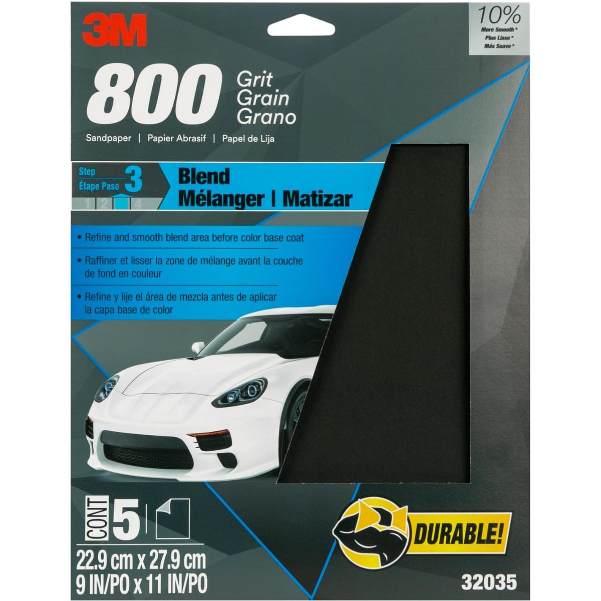 3M 32036 Imperial Wetordry 9x11-Inch P600 Grit Sheet, Pack of 5 - 32035 - 9 in x 11 in, (Pack of 5)