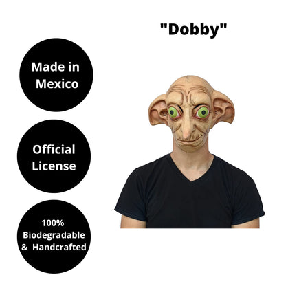 REV Dobby, Máscara Original de Elfo Doméstico de Harry Potter, Máscaras de Criaturas Mágicas de Películas Famosas Ideal para Halloween, Fiestas de Disfraces y Colección