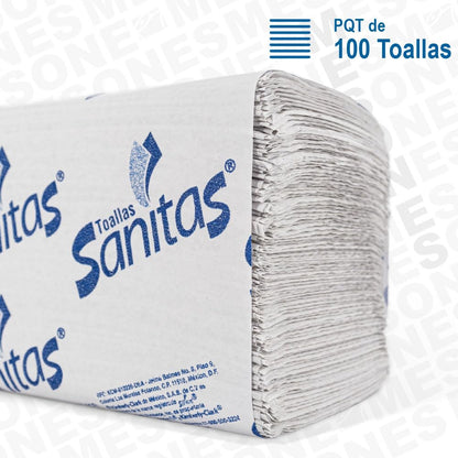 Kimberly-Clark Toalla Interdoblada para Manos Sanitas, Caja con 20 Fajillas de 100 Toallas, con Grabado, Professional