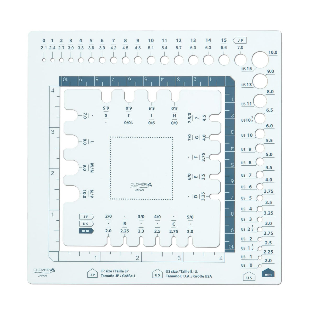 CLOVER 3200 Swatch Ruler & Needle Gauge White
