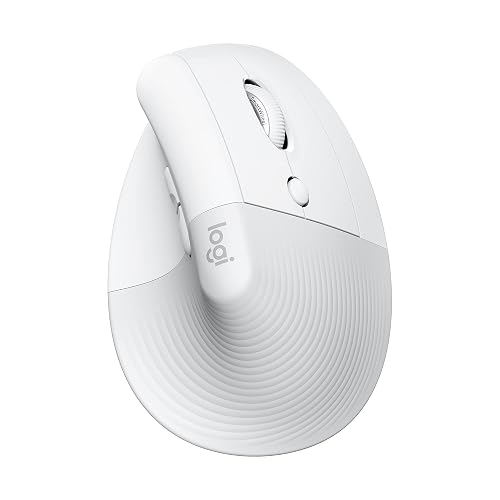 Logitech Lift Mouse Ergonómico Vertical, Inalámbrico, Bluetooth o Receptor Logi Bolt USB, clics Silenciosos, 4 Botones, Compatible con Windows/macOS/iPadOS, Laptop, PC - Blanco