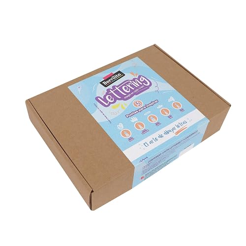 Barrilito Kit de Lettering con 5 Puntas Diferentes, Cuadernillo de Práctica y Cintas Washi