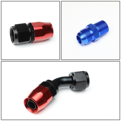 DNA Motoring OFL-KIT-008-SL Kit Completo Línea Drenaje/Alimentación Turbo Universal Plateado