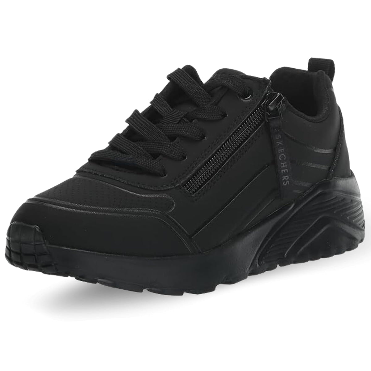 Skechers Uno Lite-Easy Tenis Unisex Infantil con Cierre - 18.0 cm - Negro - Negro
