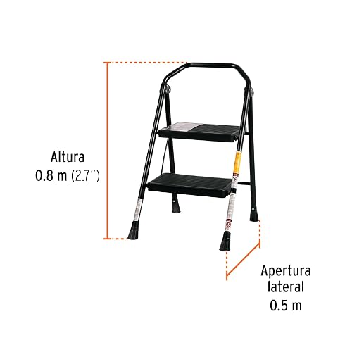 Escalera Tubular, Plegable, 2 peldaños, Truper