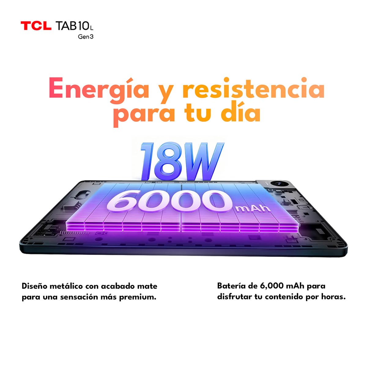 TCL Tab 10 Gen 3 | Tablet Android 14 | Pantalla 10.1” | 4GB RAM + 64GB | Flip Cover