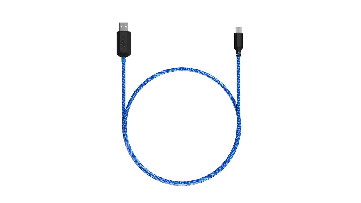 TAMO, TA-CHMUSB-B, Charging Micro USB Cable Charge n' Glow Light Up, 3', Blue