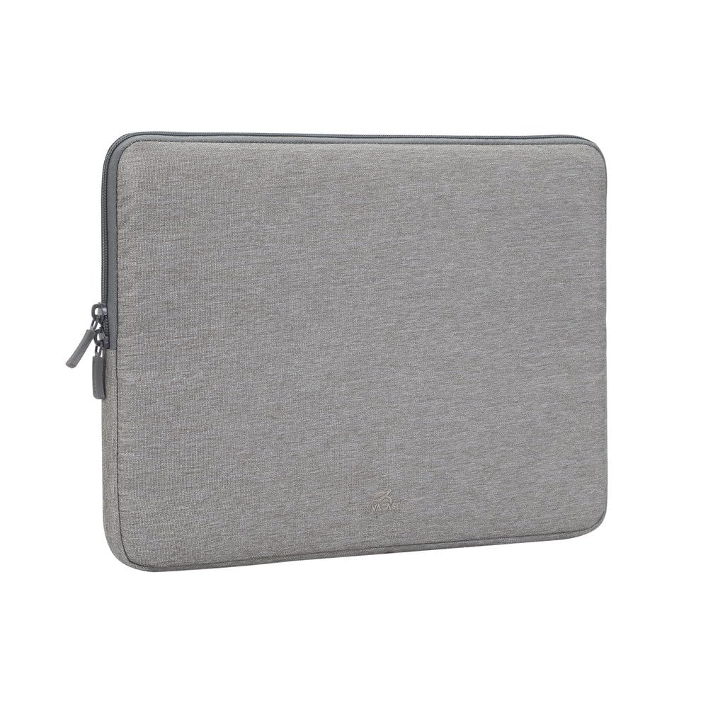 Rivacase 7703 Elegante Funda Gris p MacBook Pro 14 o Ultrabook 13.3". Fabricada con RPET Ecológico Reciclado, Resistente al Agua, Doble Cierre, Protección contra Golpes Accidentales Colección Suzuka