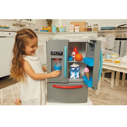 Little Tikes - Refrigerador First Frigorífico con dispensador de Hielo, Aparato de Juego para niños, Juego de Cocina con Accesorios de Juego de Cocina, Juguete único Multicolor