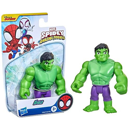 Marvel Spidey and His Amazing Friends - Figura de Acción de Hulk a Escala de 10 cm con 5 Puntos de articulación, Ideal para niños a Partir de los 3 años.