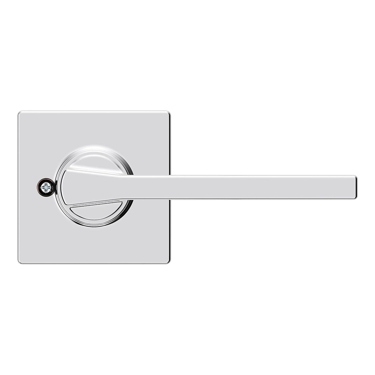 Kwikset Casey - Manija de puerta para manijas, palanca de una sola cara para armarios, puertas dobles francesas y despensa, cromo pulido que no gira la palanca interior reversible