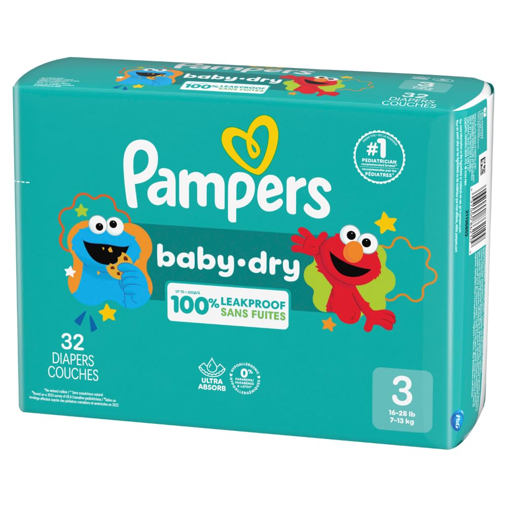 Pampers Swaddlers Pañal Desechable para Bebé, Ultra Absorbente - Talla 3 (32 Unidad)