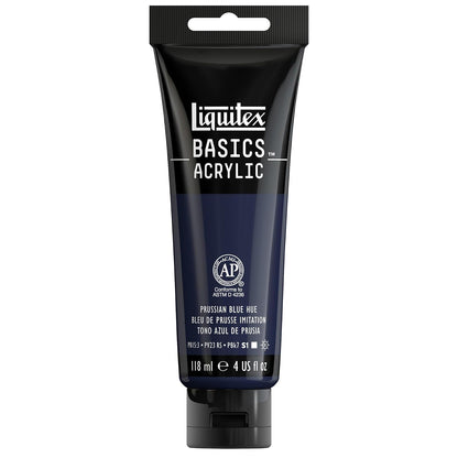 Liquitex Basics Pintura Acrílica, Tubo de 4 oz - Azul (Prissian Blue Hue 320) - Tubo de 4 onzas