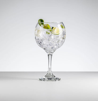 Juego de 6 Copas para Ginebra de Vidrio de 620 ml- Cristaleria italiana - Vidrio Cortado - Para Ginebra, Champaña, Vino, Cocteleia, Camarones, Ceviche...