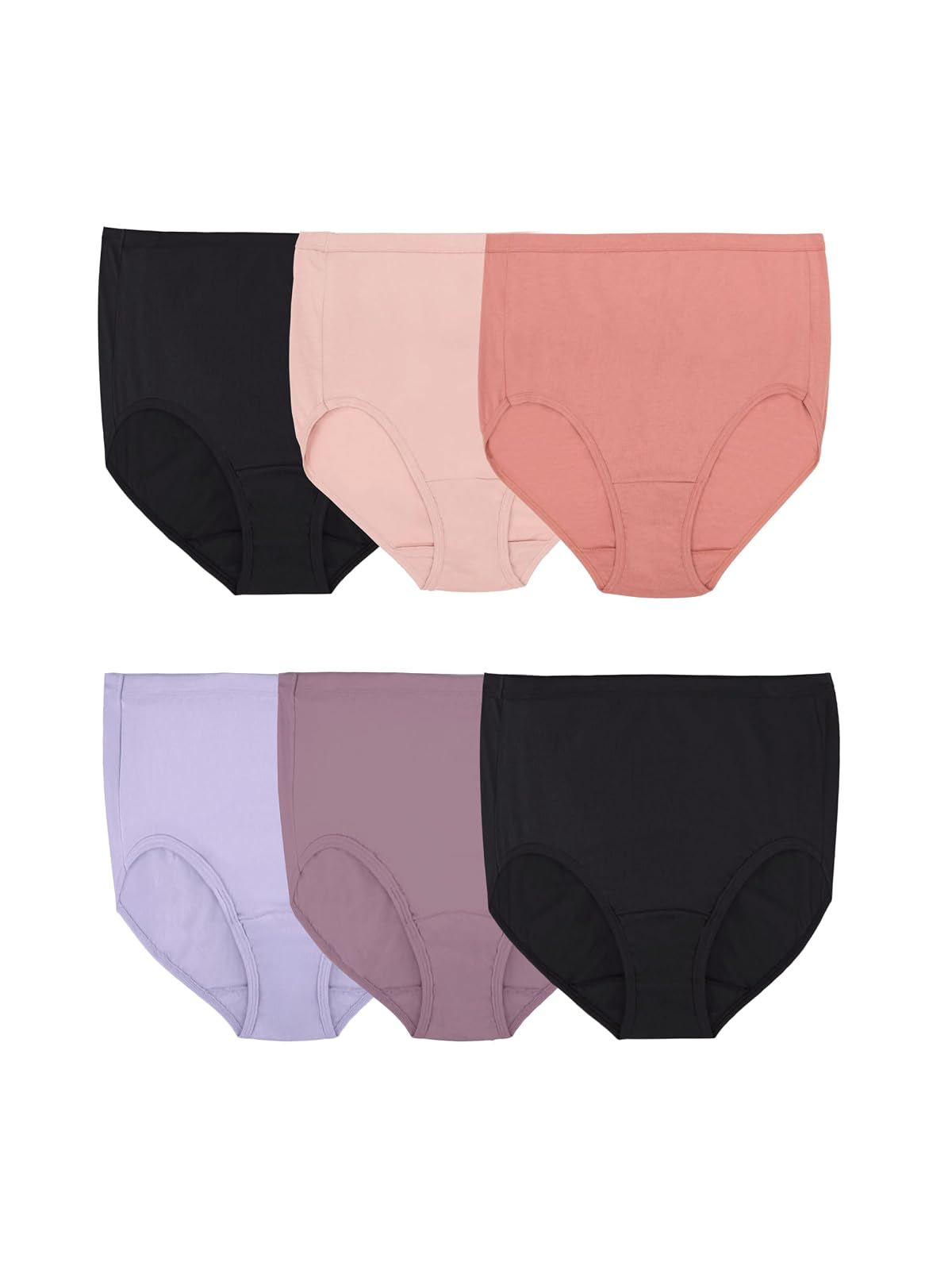 Fruit of The Loom Pantaleta Plus Size Brief de Algodón Pack de 6 para Mujer