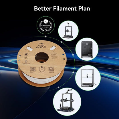 CREALITY Ender - Filamento PLA Rápido de 1.75 mm, Negro, 1 kg (2.2 lb), Precisión +/- 0.03 mm, Apto para Impresoras 3D