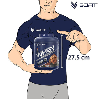 Scifit Proteína Whey 5 lb (2.27 kg)| 24 g de Proteí­na | 100% Whey Protein | 61 Servicios | Sabor Helado de Chocolate| Post Entrenamiento | Bajo en Carbs