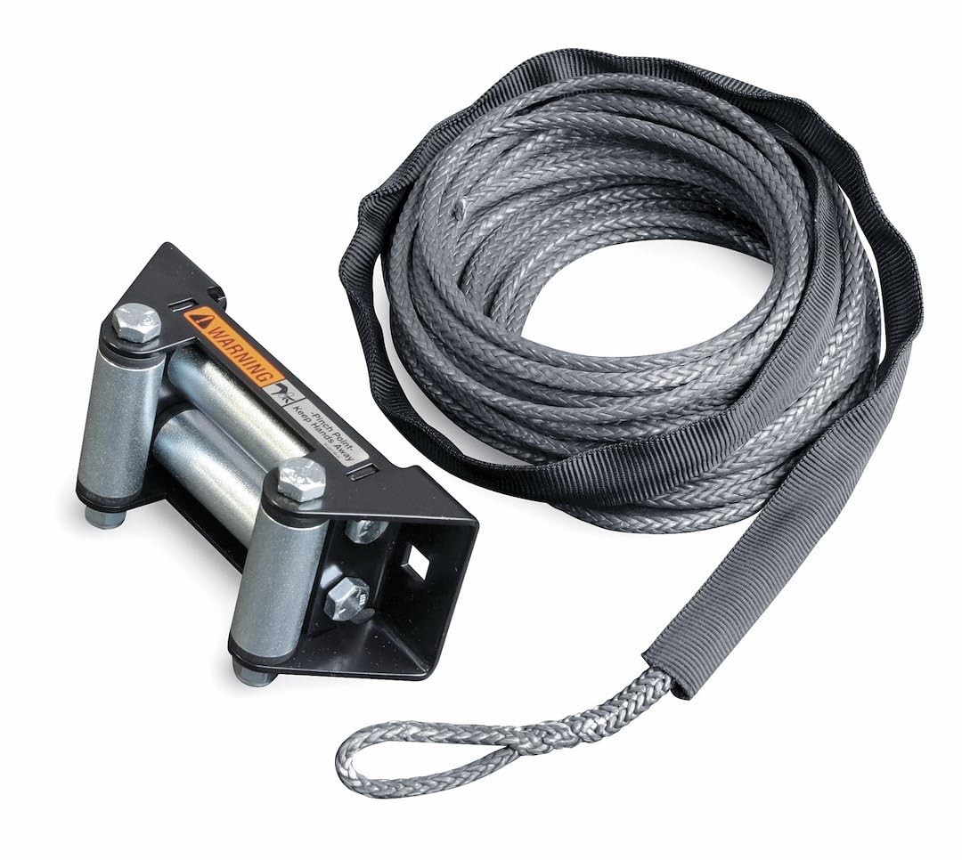WARN Kit de Conversión de Cuerda Sintética con Guía de Rodillo 77835, 5.6 mm x 15 m, Negro