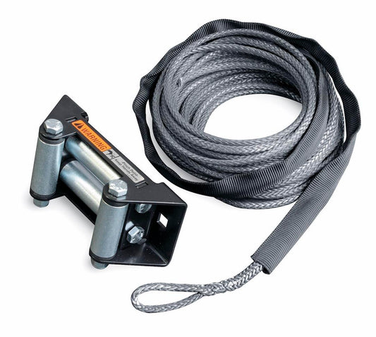 WARN Kit de Conversión de Cuerda Sintética con Guía de Rodillo 77835, 5.6 mm x 15 m, Negro