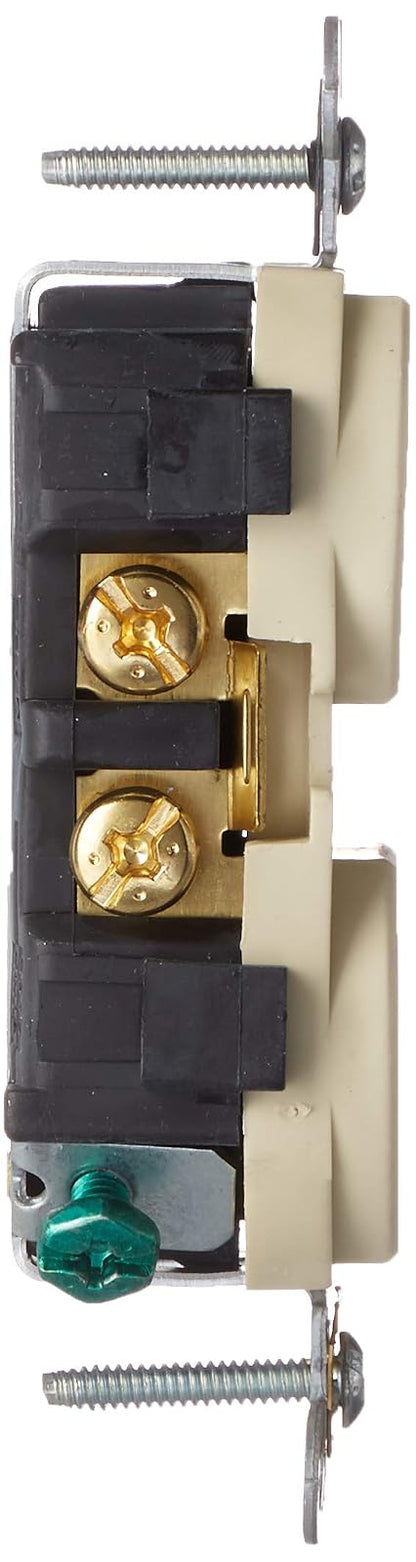 Leviton 051-05822-00I Receptáculo Dúplex Grado Comercial 20A 250V 2P3H Nema 6-20R, Marfil, pack of/paquete de 1