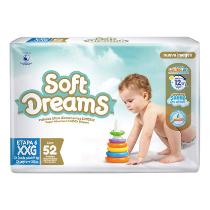 Soft Dreams Pañales Para Bebé Etapa 6 Talla Xxg 52 Piezas