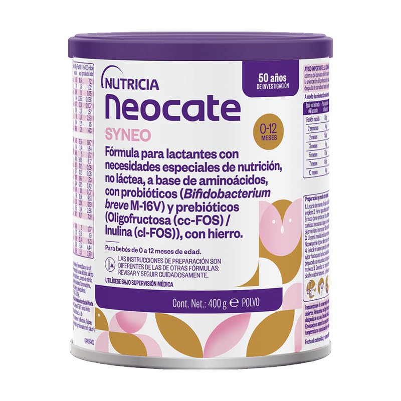 Neocate Fórmula No Láctea a Base de Aminoácidos, Necesidades Especiales, 400 g - Syneo