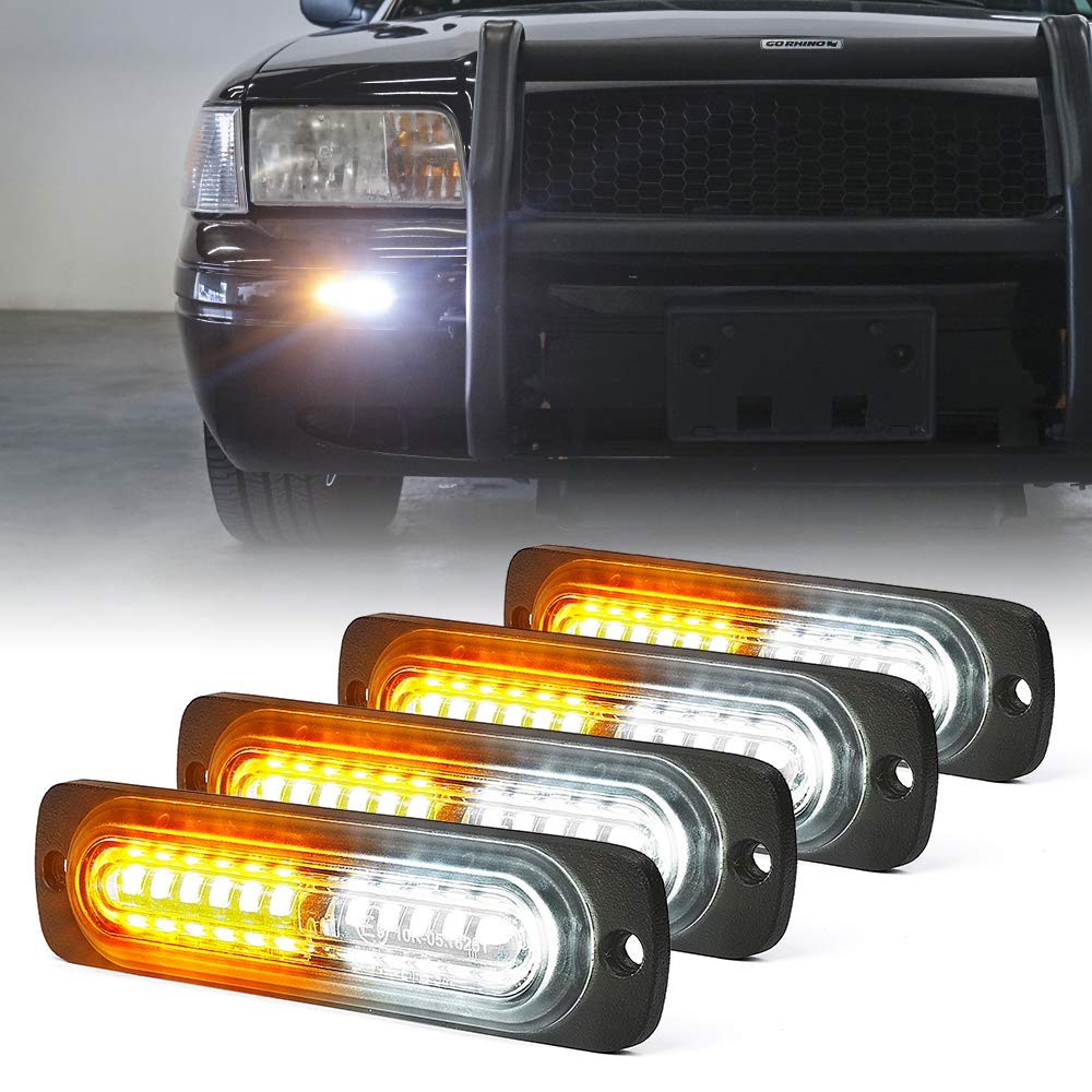 Xprite Kit de Luces LED Estroboscópicas Ámbar para ATV y Parrilla - Ámbar blanco - 4PCS