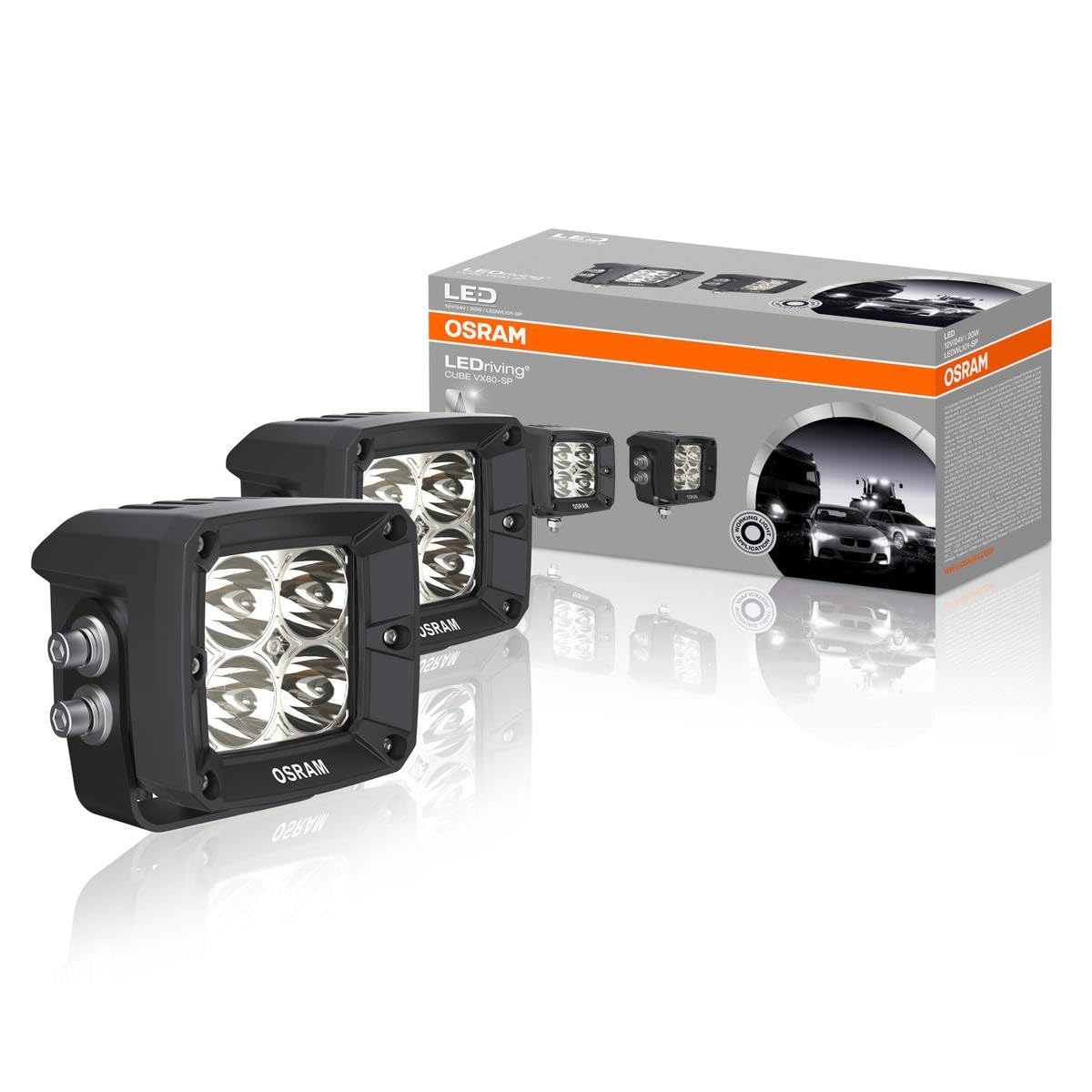OSRAM Faro Cubo LED VX80-Spot (2 Piezas) para vehículo Todoterreno