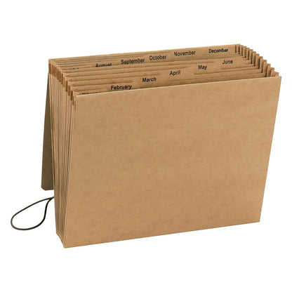 Smead Expanding File, Monthly (Jan.-Dec.), 12 Pockets, Flap and Cord Closure, Letter Size, Kraft (70186)