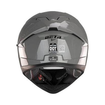 KOV Casco Beta Gris Brillante Integral para Moto Certificado Dot