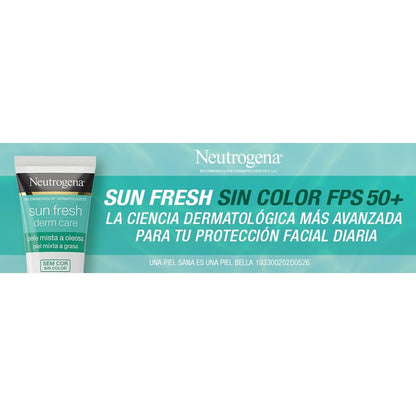 Neutrogena Sun fresh Protector Solar Facial sin color Dermcare Niacinamida FPS50+, 40g