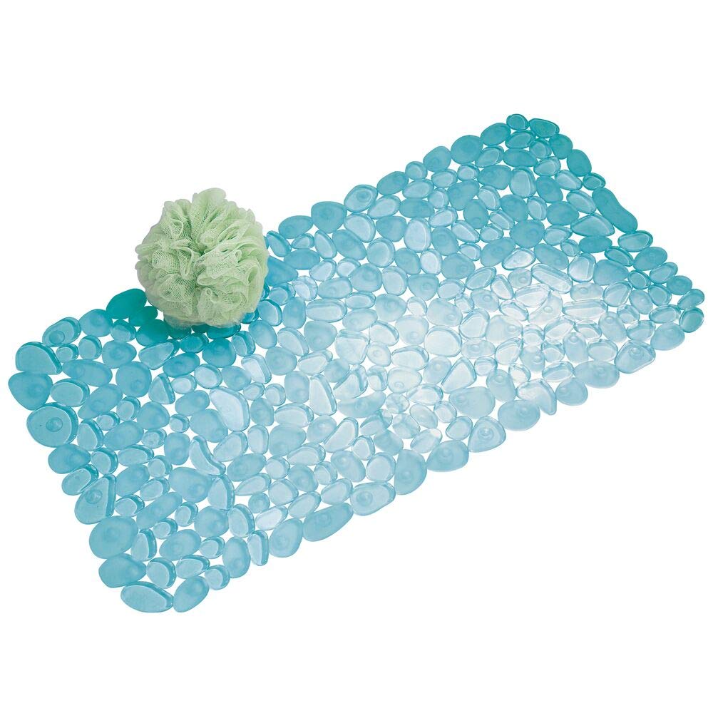 interDesign Pebblz Bath Mat, Blue - Azul