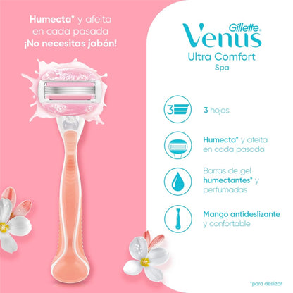 Gillette Cartucho Rastrillo Mujer Venus Ultra Comfort Spa 4 Ud