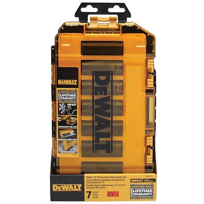 DEWALT - Juego de llaves de vaso de impacto profundo, 7 piezas, 1/2" métricas (DWMT74737)