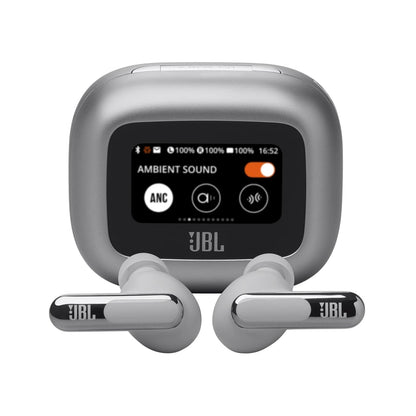 JBL Live Beam 3 Audífonos Inalámbricos con Cancelación de Ruido y Pantalla Táctil - Plateado
