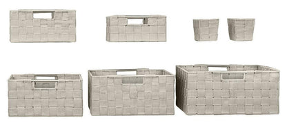 Sorbus Storage Baskets for Organizing (Set of 7), Mesh Hand-Woven Design, Linen Closet Organizers and Storage, Organizer Storage Baskets for Shelves, Variety Pack Organizers and Storage (Beige)