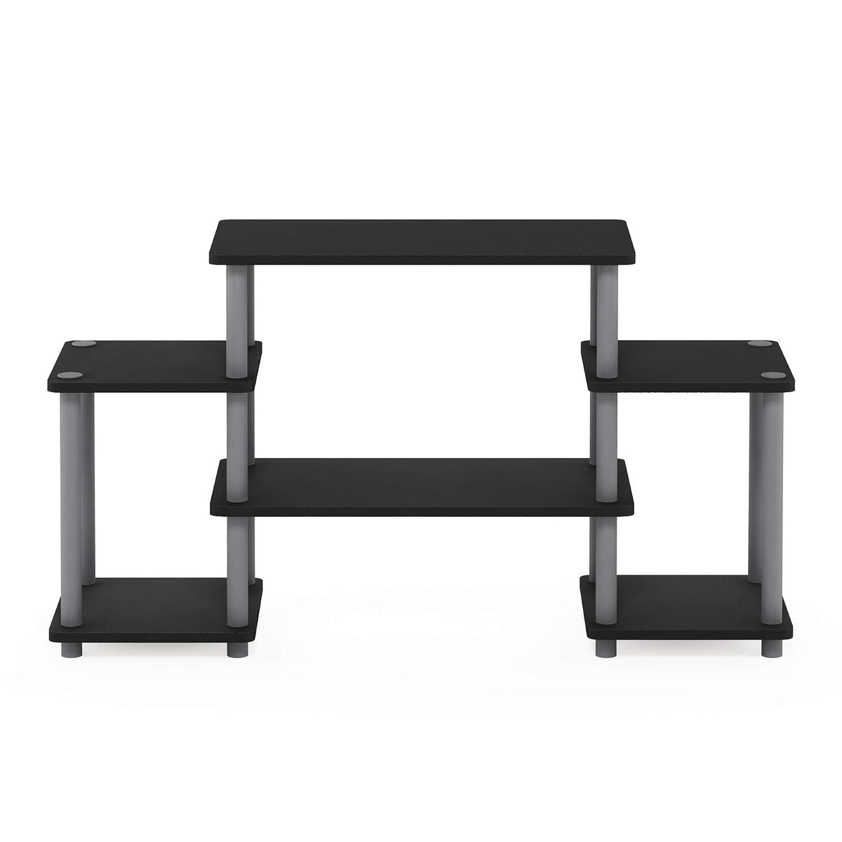 Furinno 11257BK/GY No Tools Tube Entertainment Center, Negro/Gris