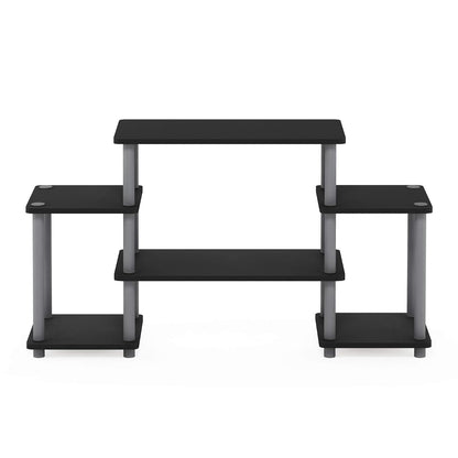Furinno 11257BK/GY No Tools Tube Entertainment Center, Negro/Gris