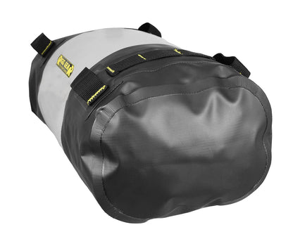 Nelson-Rigg Hurricane - Bolsa impermeable para rollo seco de 10 L, tapa enrollable, incluye correas para fijar al vehículo, válvula de purga de aire negro/gris
