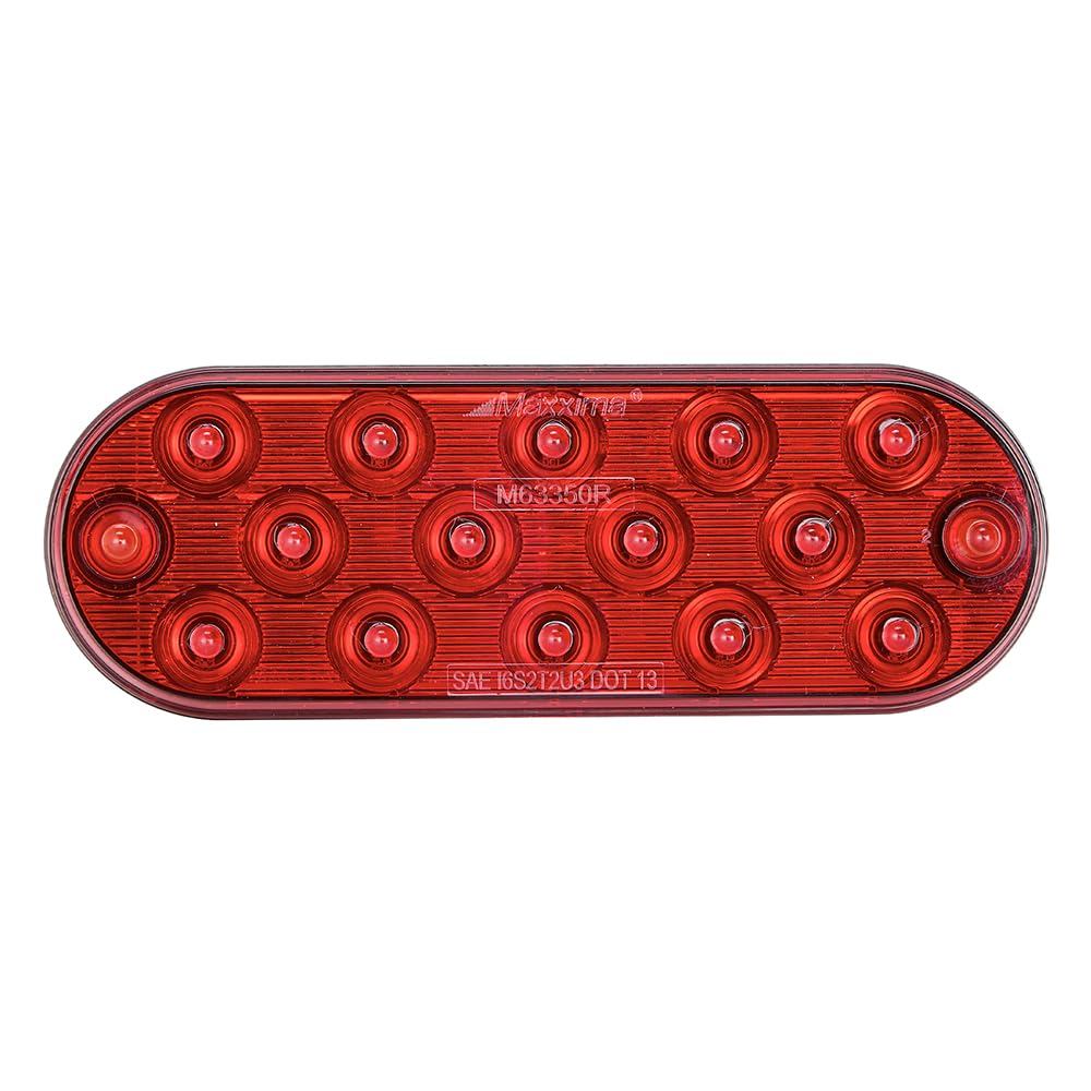 Maxxima (M63350Y) - Lámpara ovalada ultrafina LED parque/trasero/giro, Rojo