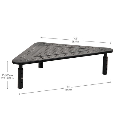 Mind Reader TRISTAND-BLK Stand Riser, Triangle Adjustable, Ventilated Metal for Computer, Laptop, Monitor, Black 3 Leg