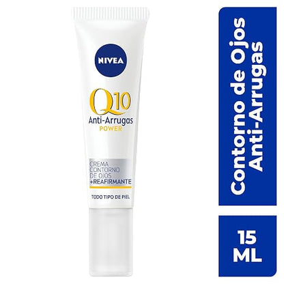 NIVEA Crema Reafirmante para el Contorno de Ojos Q10 (15 ml) - Tratamiento Antiarrugas, Estimula la Generación de Colágeno y Reduce las Líneas de Expresión - Ideal para Todo Tipo de Piel