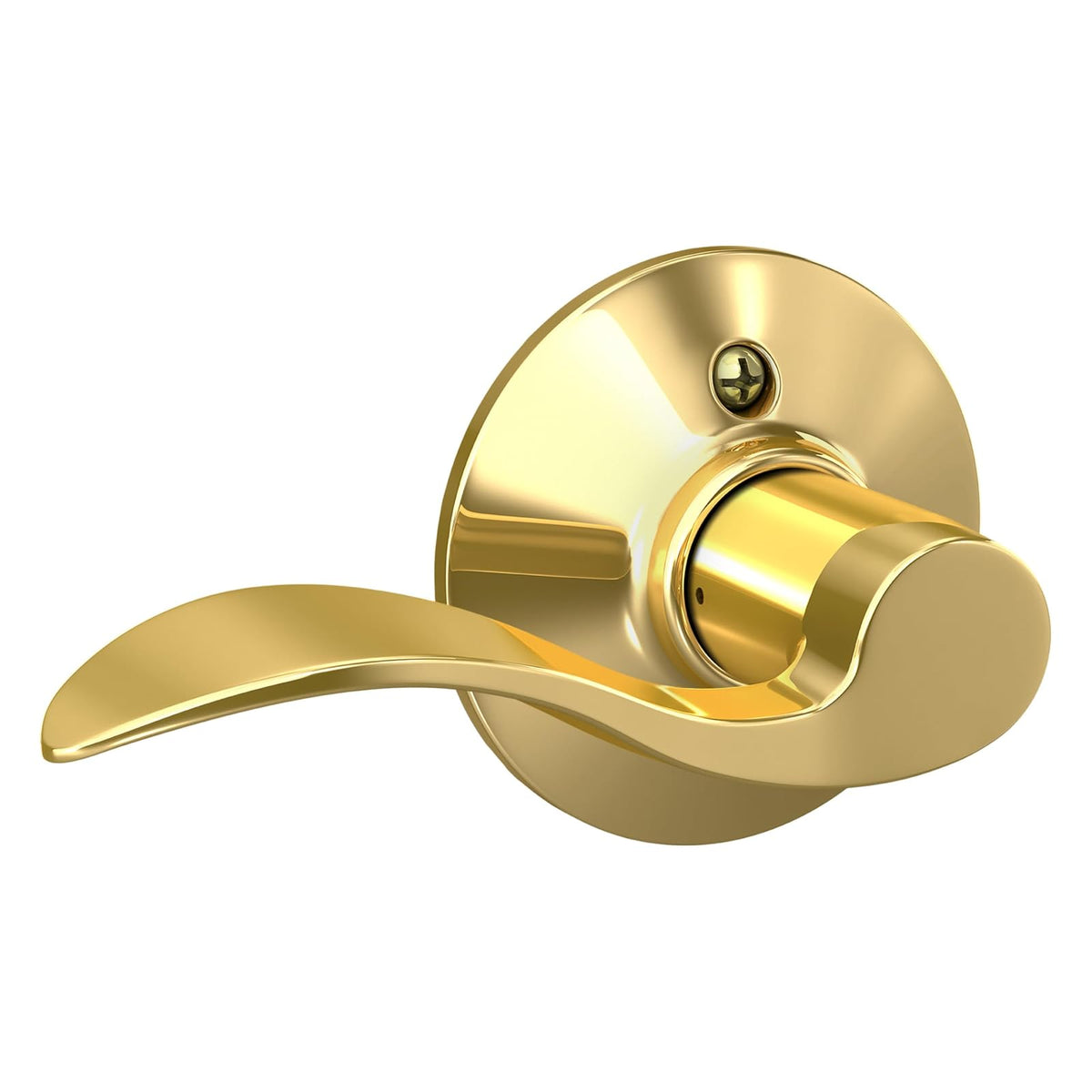 Schlage Cerradura Mecánica para Puerta, Línea Tradicional - Chupón de una cara derecha - Estándar - Bright Brass