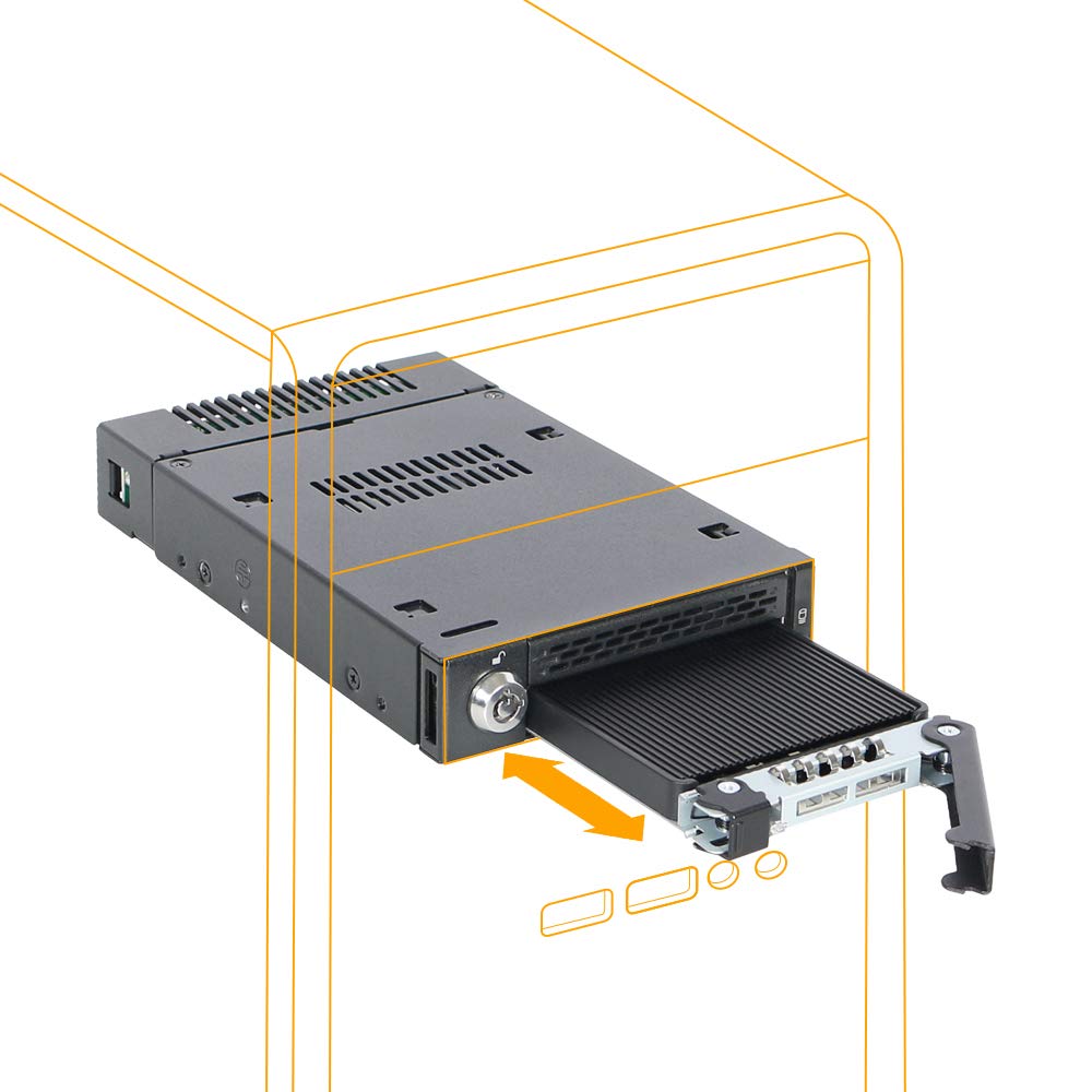 Icy Dock MB833M2K-B PCIe NVMe - Estante móvil para bahía Externa de 3,5" (1 x M.2 PCIe NVMe SSD