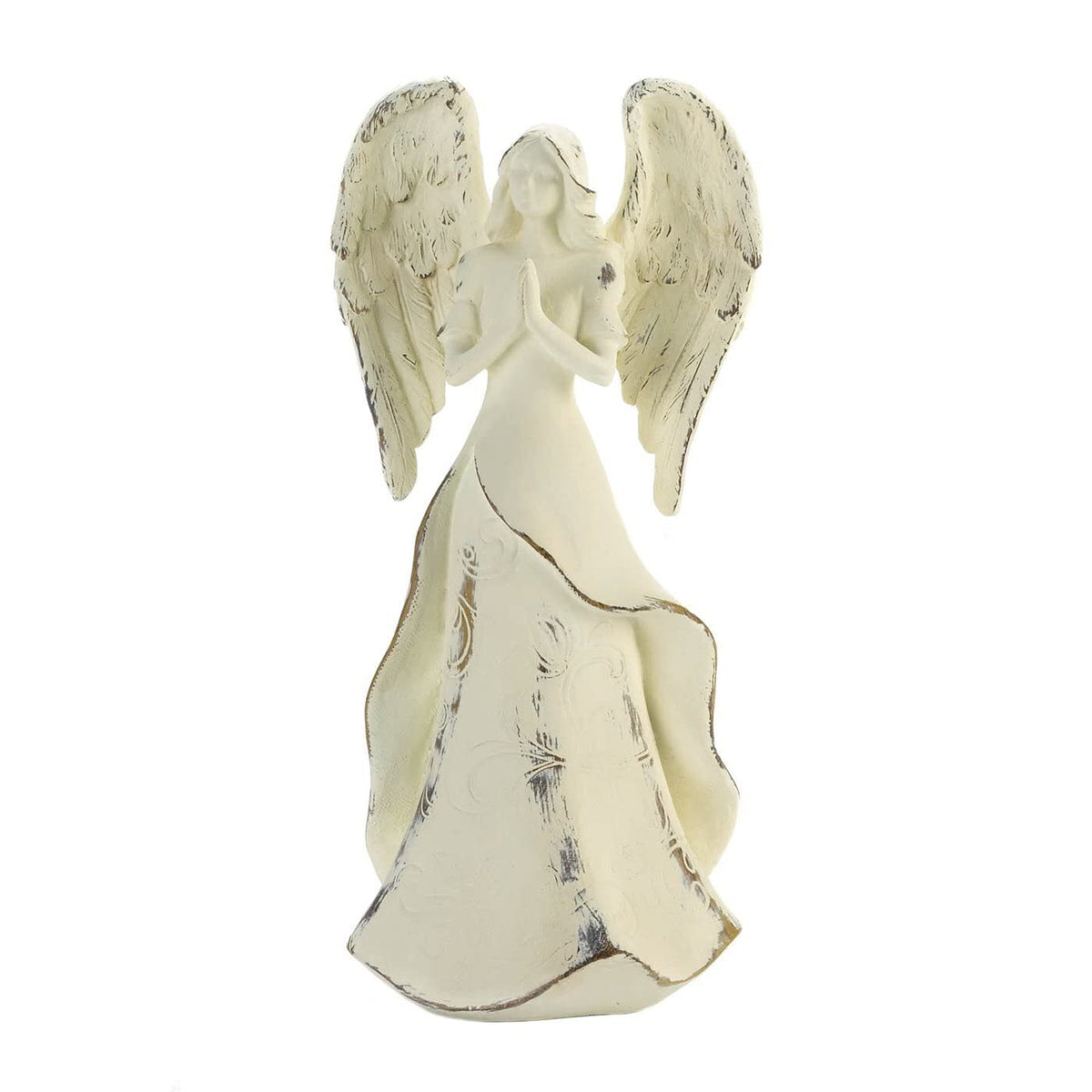Wings of Devotion 10018719 Figura de ángel de Fuerza en oración, Multicolor