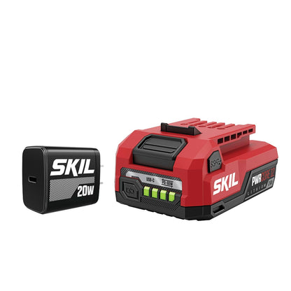 Skil Kit de Arranque 12V con Batería USB-C 2.0Ah y Cargador PD 20W, Rojo, 12V