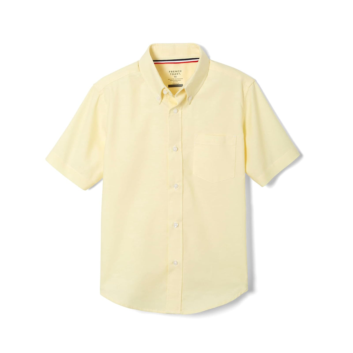 French Toast Men's Short Sleeve Oxford Shirt - Yellow - 20