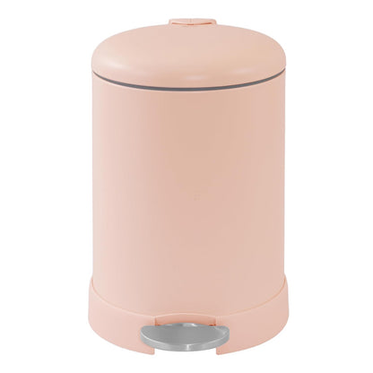 Glad - cubeta de basura pequeño, 1.2 galones | cubeta de basura redondo de acero inoxidable con tapa de cierre suave y pedal de pie | Cesta de basura de metal con cubeta interior extraíble, óxido