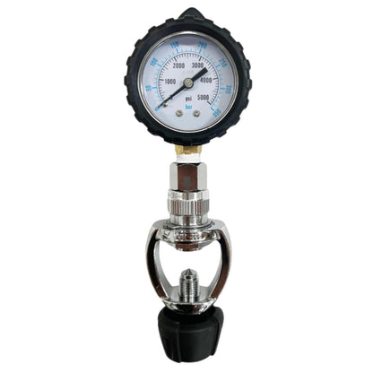 Scuba Choice - Comprobador de presión de tanque de yugo de buceo 5000 PSI 350 BAR - Medidor de presión preciso para tanques de válvulas de yugo 7 pulgadas de largo 2-1/4 pulgadas de ancho - Fabricado